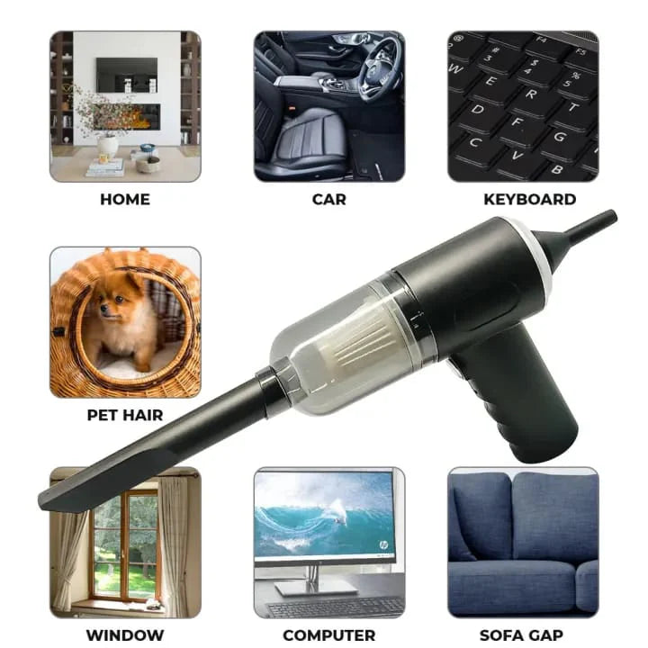 2-in-1 Portable Mini Vacuum Cleaner – Powerful Suction for Home & Car Cleaning