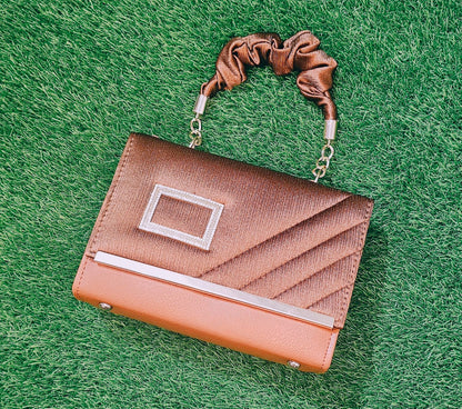 Elegant Women’s Diamond Buckle, Scrunchie Handle Bag